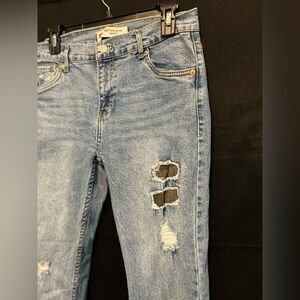 Levis 502  jeans Boys Sz. 18 Reg 29x29 distressed Camouflage repair patch  EUC